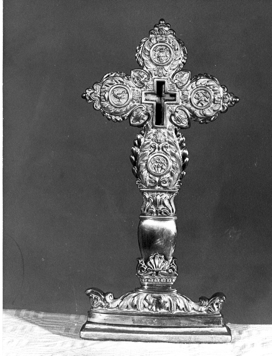 reliquiario - a croce, opera isolata - ambito lombardo (sec. XIX)