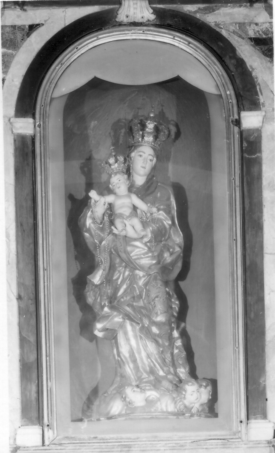 Madonna del Rosario con Bambino (statua, opera isolata) - bottega lombarda (sec. XVIII)