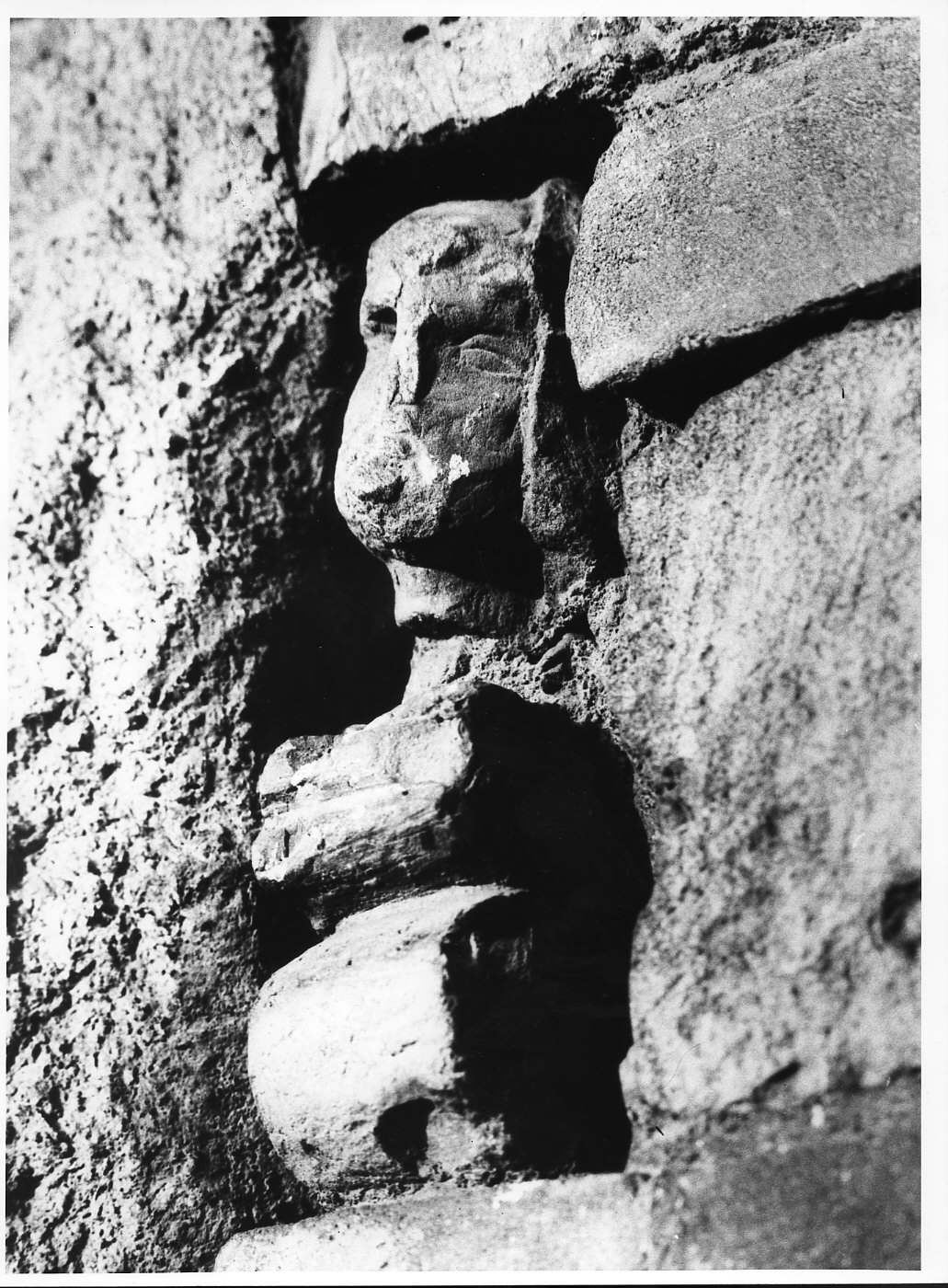 testa d'uomo (scultura, opera isolata) - ambito lombardo (sec. XII)