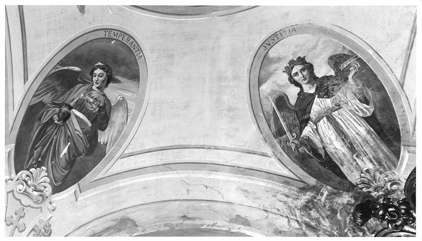 quattro Virtù Cardinali (dipinto murale) di Secchi Cesare (attribuito) (sec. XX)