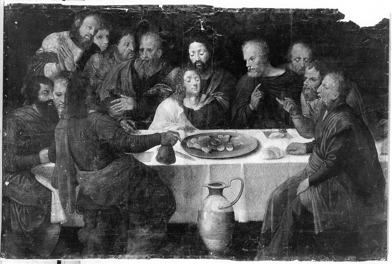 ultima cena (dipinto, opera isolata) - ambito lombardo (sec. XVI)