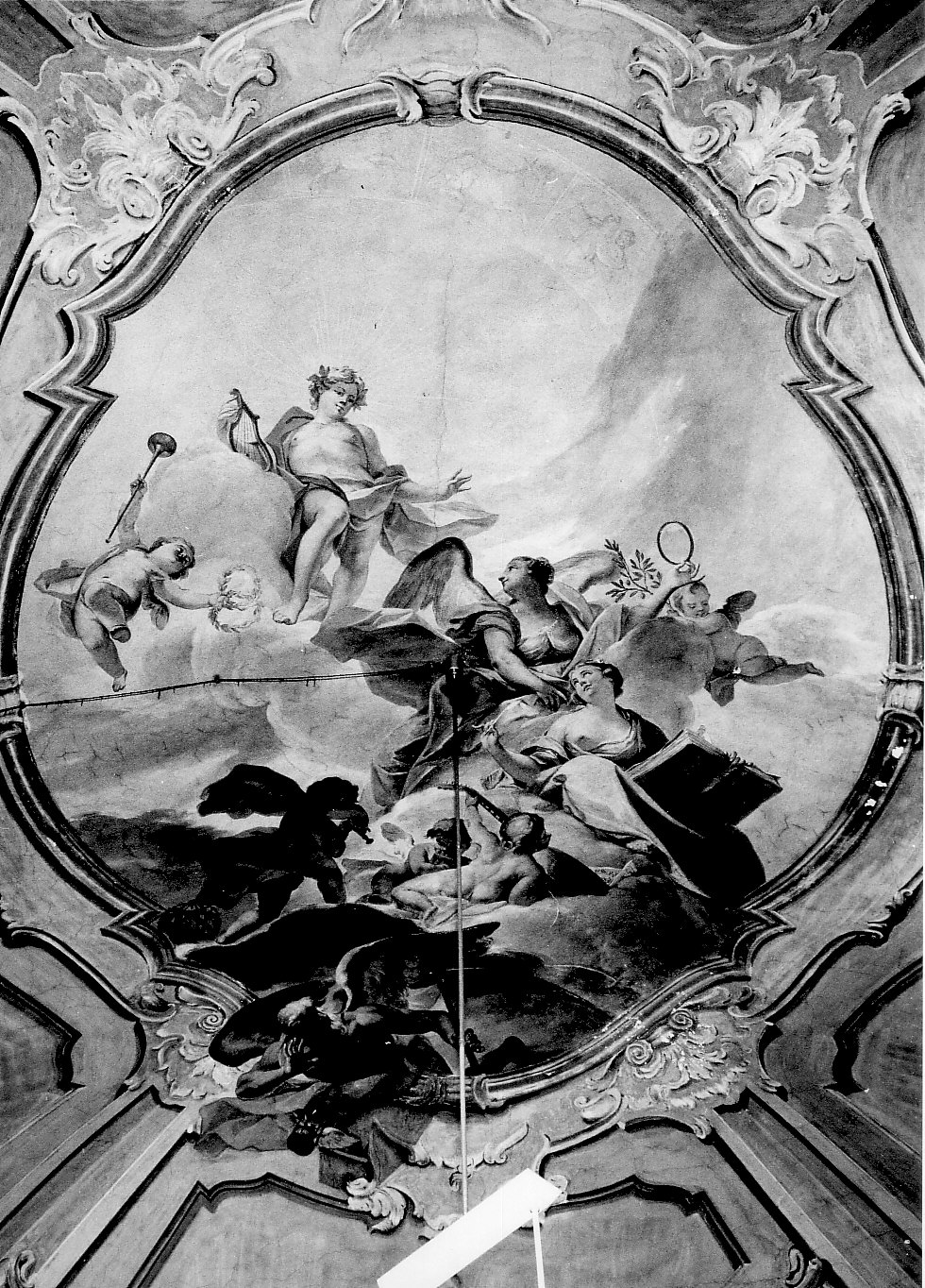 La Poesia e la Musica, protette da Apollo, trionfano sul Tempo (dipinto, opera isolata) - ambito lombardo (sec. XVIII)