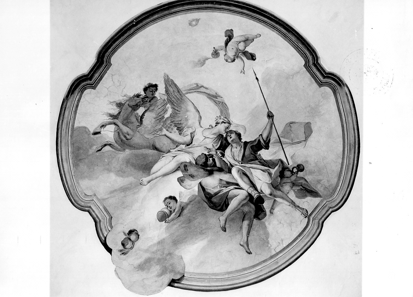 Bellerofonte e il cavallo alato Pegaso (dipinto, opera isolata) - ambito lombardo (sec. XVIII)