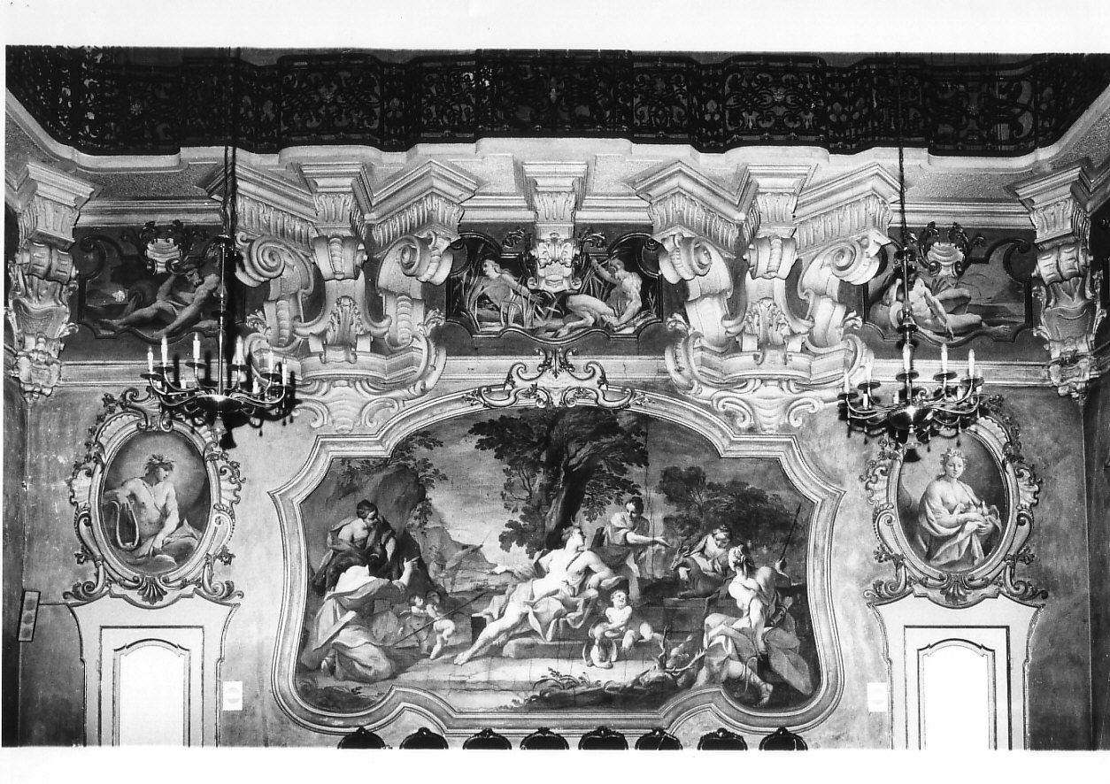 Diana e Atteone/ Allegorie/ Figure Mitologiche/ Decorazioni (dipinto, ciclo) di Borroni Giovan Angelo (attribuito) (sec. XVIII)