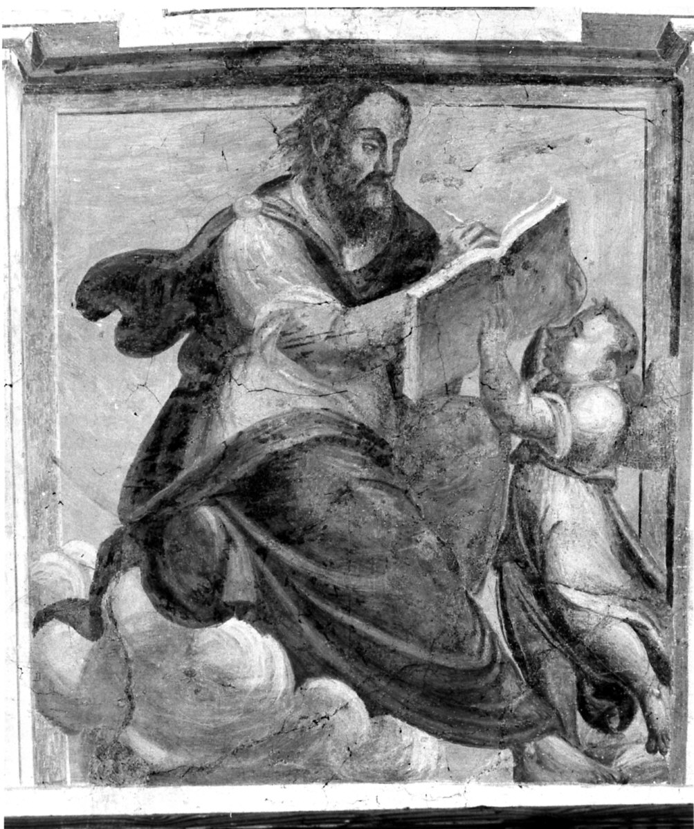 San Matteo e l'angelo (dipinto murale, elemento d'insieme) - ambito lombardo (sec. XVI)