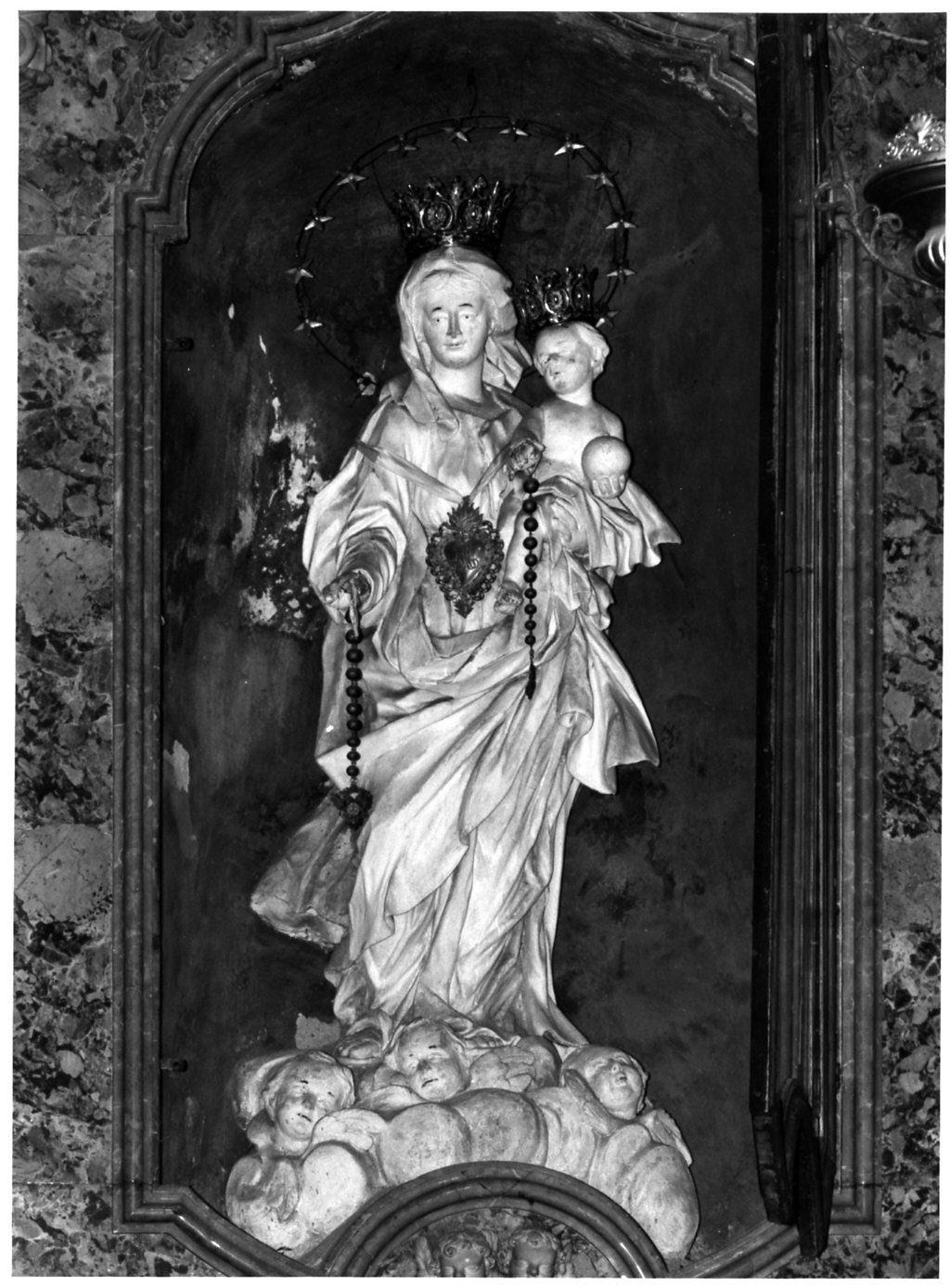 Madonna del Rosario (statua, opera isolata) - bottega lombarda (sec. XVIII)