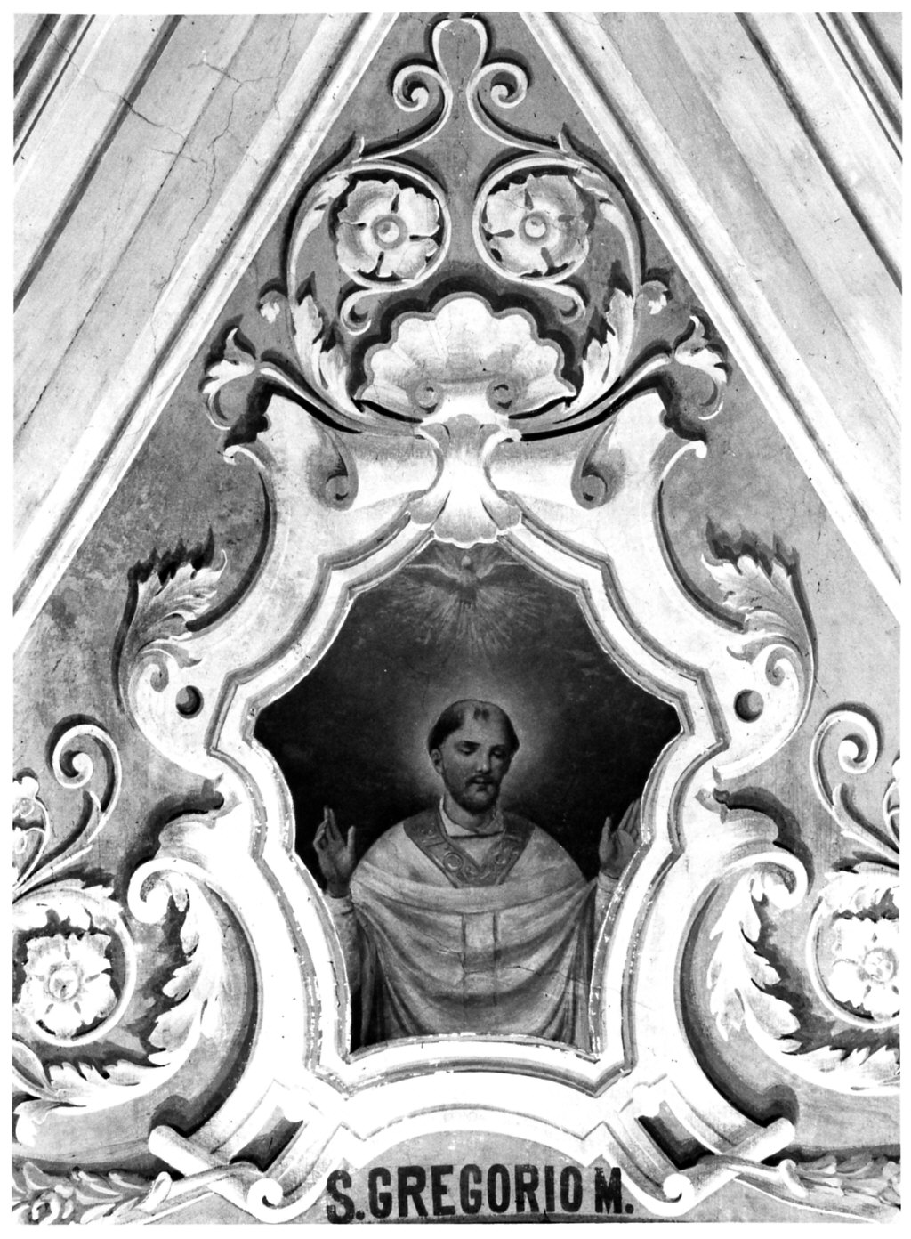 San Gregorio Magno (dipinto murale, elemento d'insieme) - ambito italiano (ultimo quarto sec. XIX)