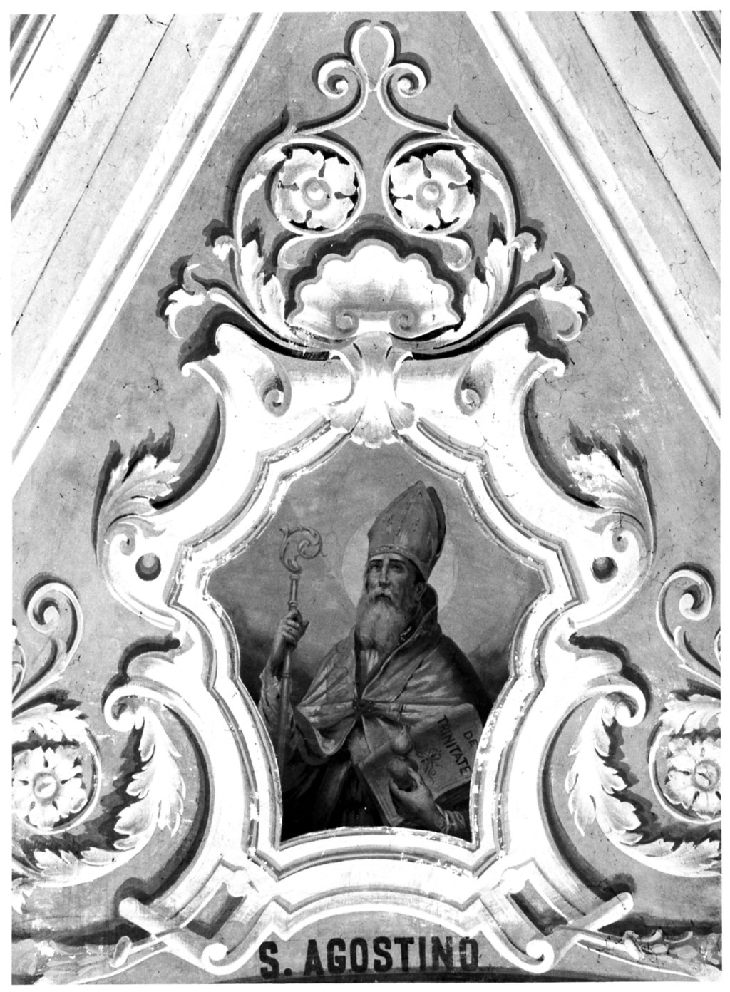 Sant'Agostino (dipinto murale, elemento d'insieme) - ambito italiano (ultimo quarto sec. XIX)