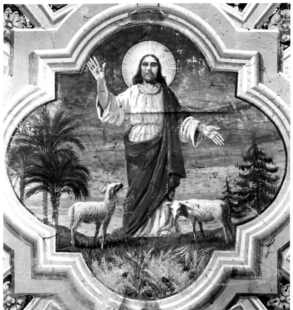 Cristo Buon Pastore (dipinto murale, opera isolata) - ambito italiano (fine/inizio secc. XIX/ XX)