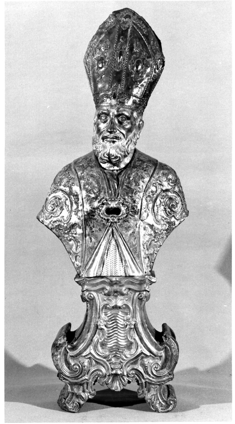 busto di vescovo (reliquiario - a busto, opera isolata) - bottega lombarda (sec. XVIII)
