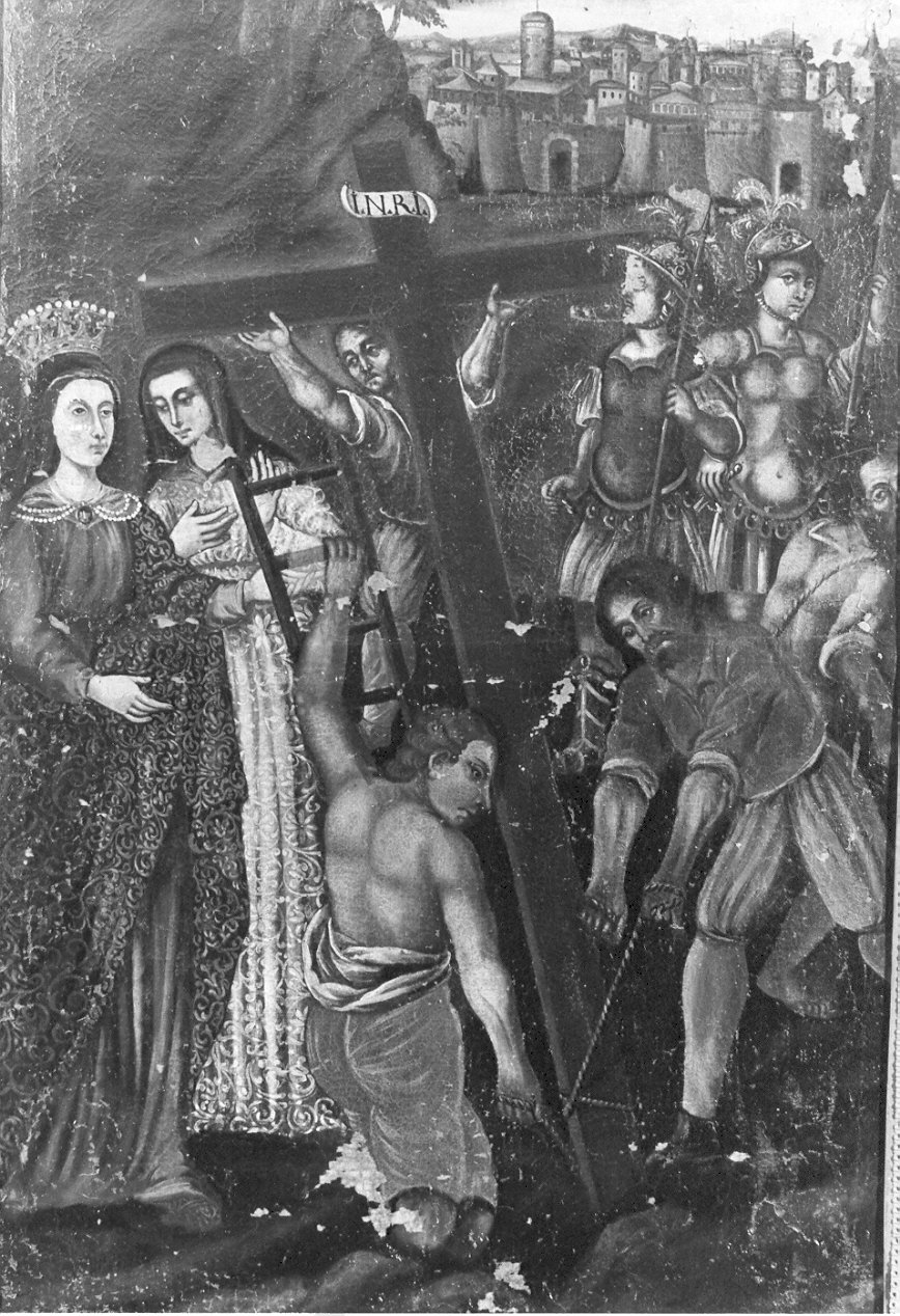 ritrovamento della vera croce (dipinto, opera isolata) - ambito lombardo (sec. XVII)