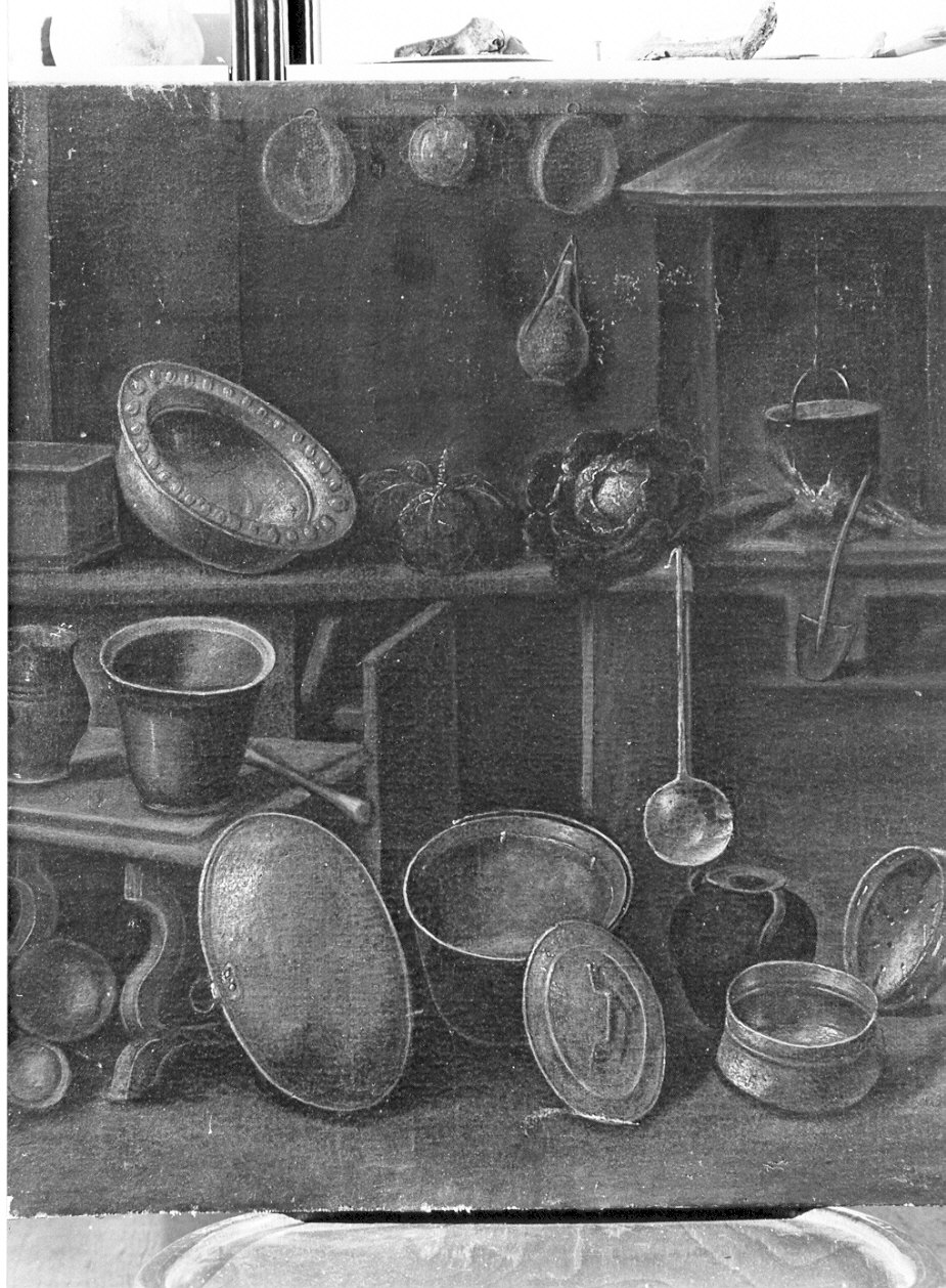 interno di cucina (dipinto, opera isolata) - ambito lombardo (secc. XVII/ XVIII)