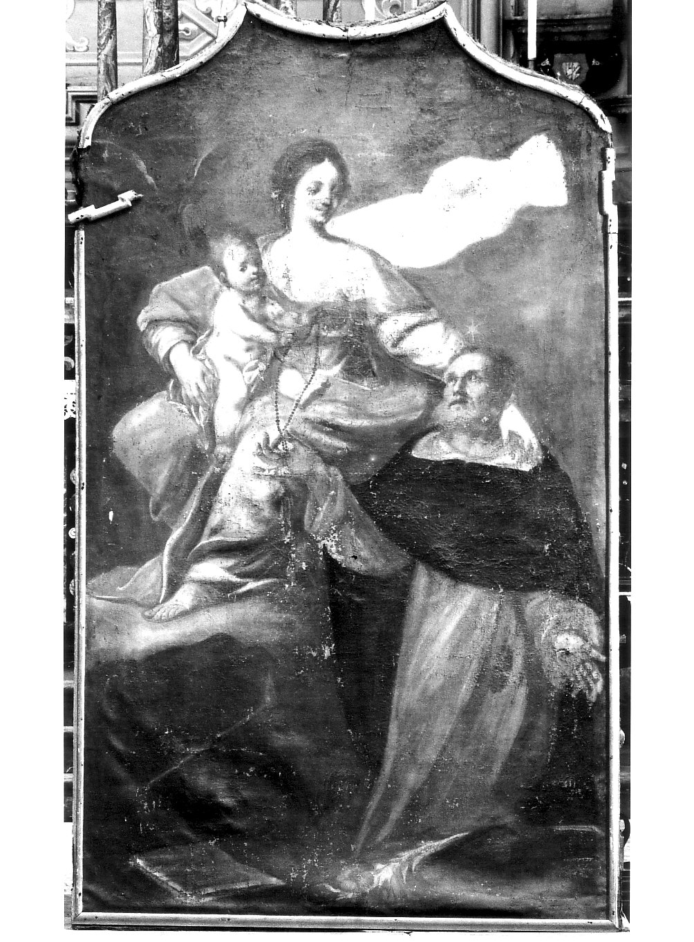Madonna del Rosario con Bambino e San Domenico (dipinto, opera isolata) - ambito lombardo (sec. XVIII)