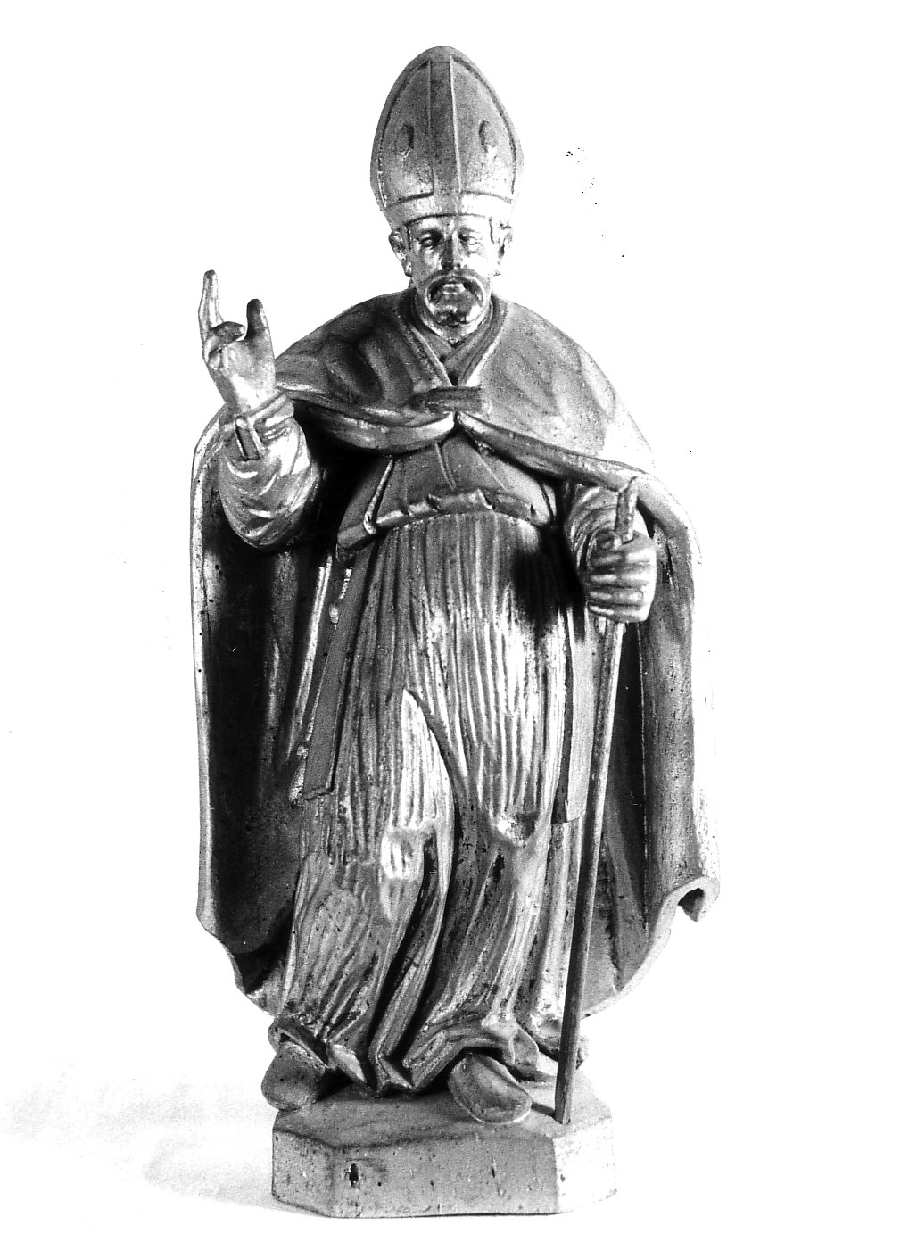 Santo vescovo (statuetta, elemento d'insieme) - bottega lombarda (fine/inizio secc. XVIII/ XIX)