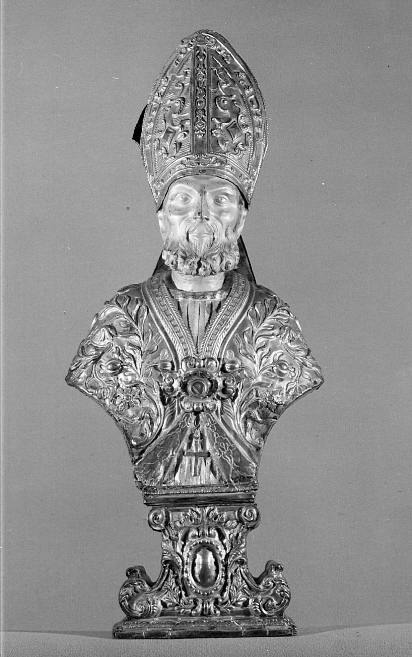 vescovo (reliquiario - a busto) - bottega lombarda (inizio sec. XIX)