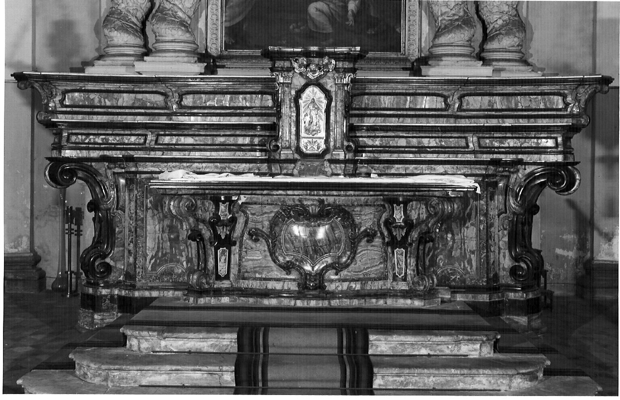 mensa d'altare, elemento d'insieme - bottega lombarda (metà sec. XVII)