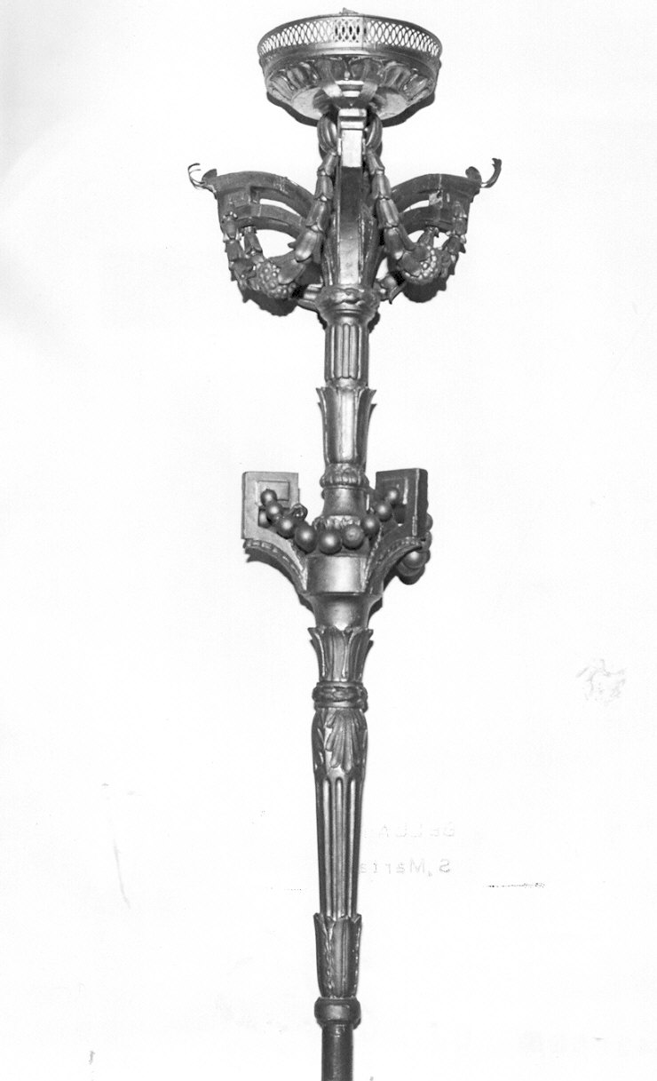 candelabro portatile, coppia - ambito lombardo (seconda metà sec. XIX)