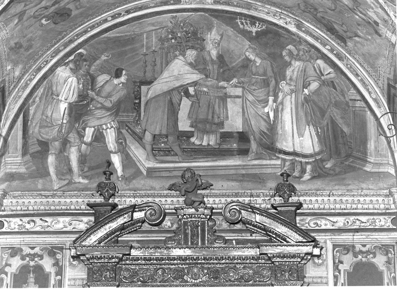 Sposalizio di Maria Vergine (dipinto murale, opera isolata) di Bossi Francesco Bernardino (sec. XVII)