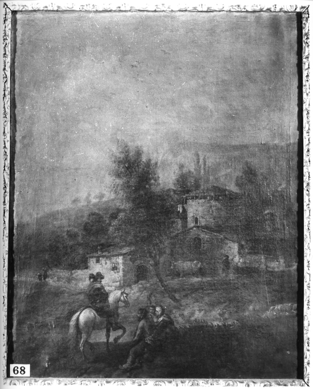 paesaggio con figure (dipinto, opera isolata) - ambito italiano (sec. XVIII)