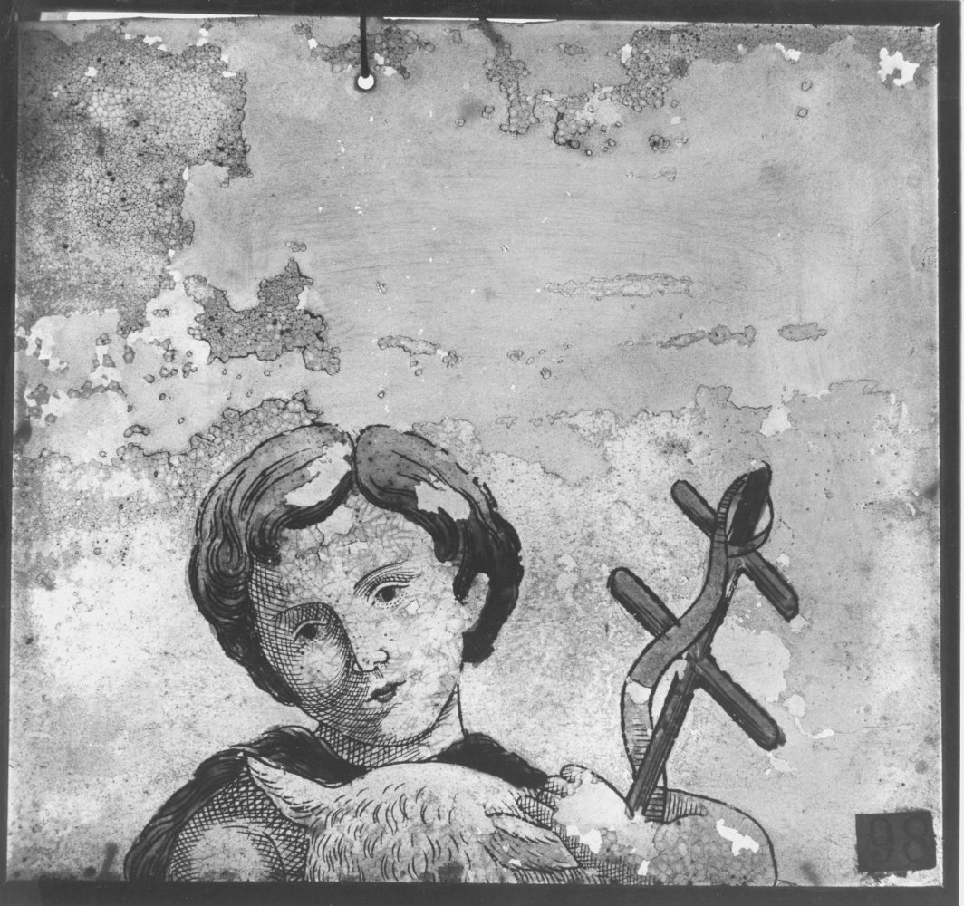 San Giovannino con l'agnello (vetrata dipinta, frammento) - ambito Italia settentrionale (fine/inizio secc. XVII/ XVIII)