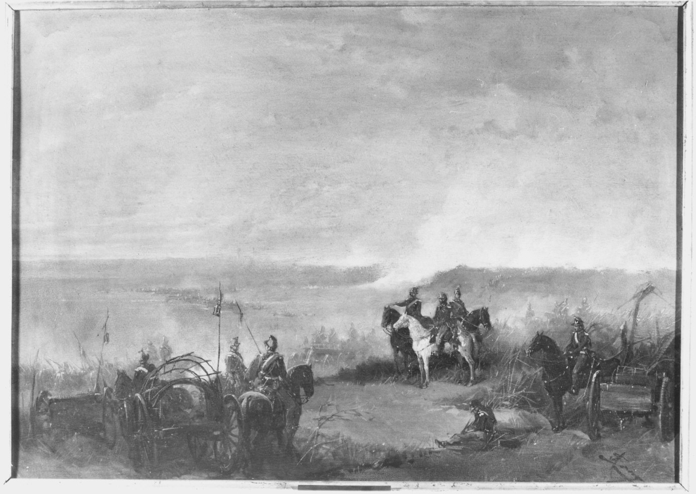 scena di battaglia (dipinto) - ambito lombardo (sec. XIX)