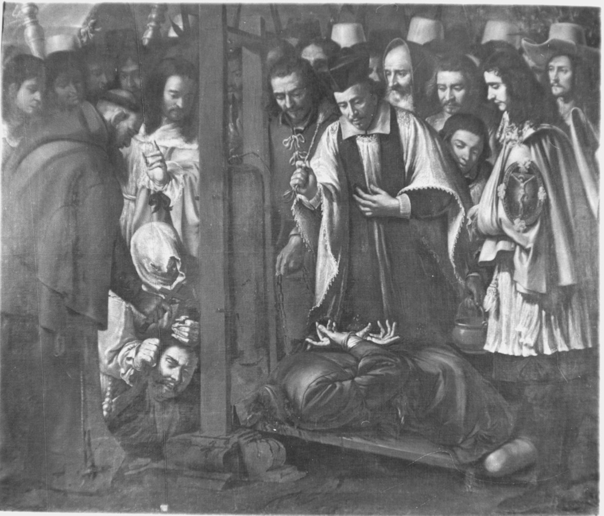 benedizione di un decapitato (dipinto) - ambito piemontese (sec. XVII)