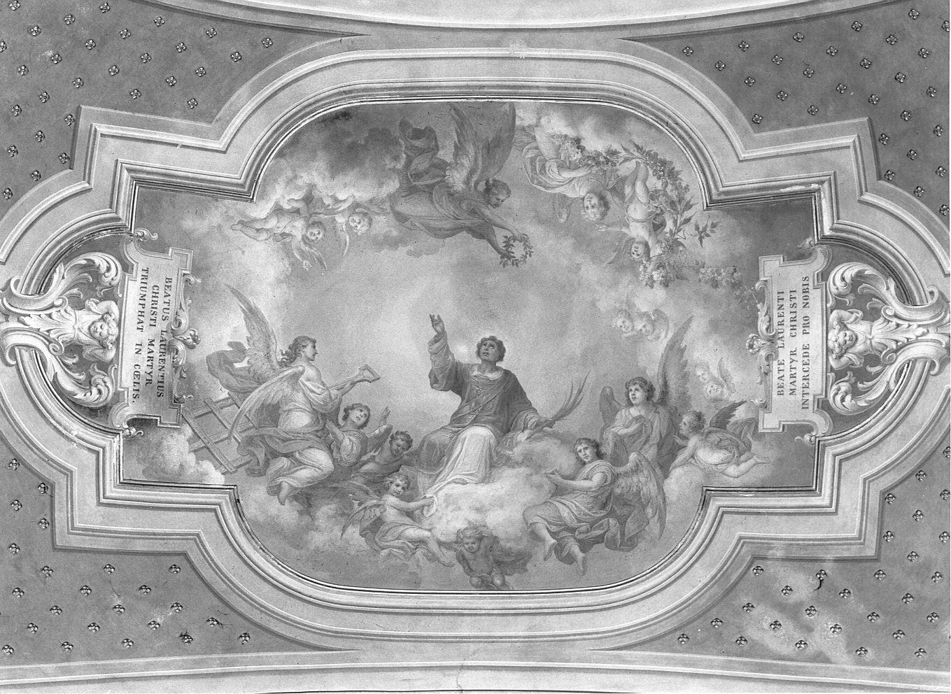 gloria di San Lorenzo (decorazione pittorica, elemento d'insieme) di Tagliaferri Luigi (attribuito) (sec. XIX)