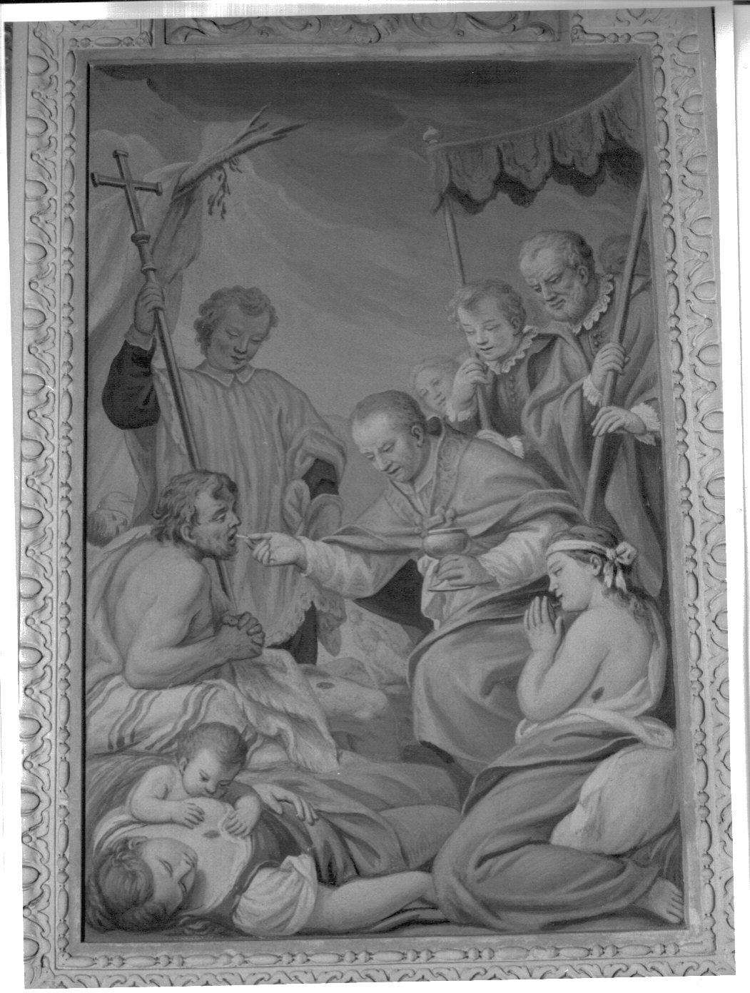storie di San Carlo Borromeo (dipinto murale, ciclo) di Pozzo Giovan Battista (cerchia) (fine sec. XVII)