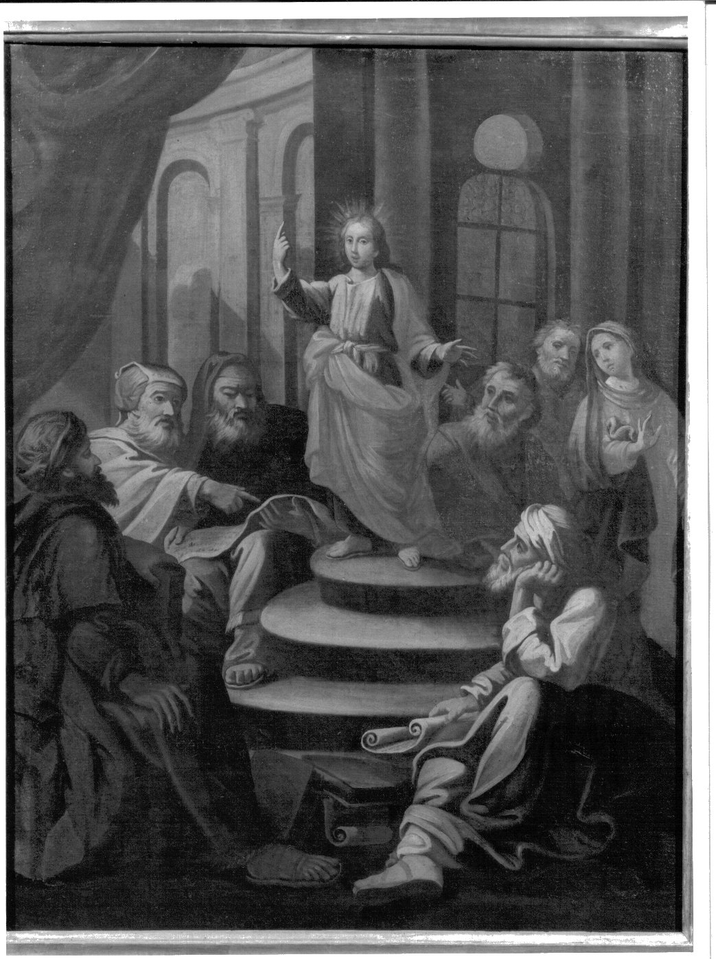 disputa di Gesù con i dottori nel tempio (dipinto, opera isolata) - ambito lombardo (prima metà sec. XVIII)