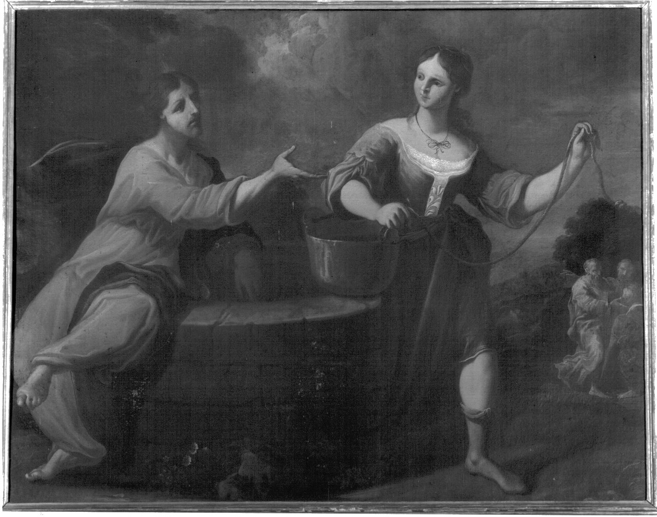 Cristo e la samaritana al pozzo (dipinto, opera isolata) di Cifrondi Antonio (maniera) (primo quarto sec. XVIII)