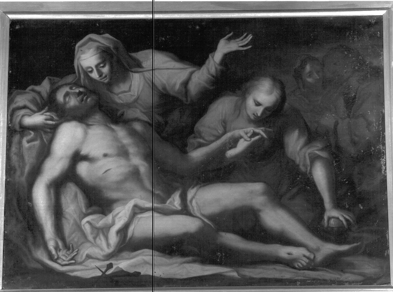compianto sul Cristo morto (dipinto, opera isolata) - ambito lombardo (prima metà sec. XVIII)