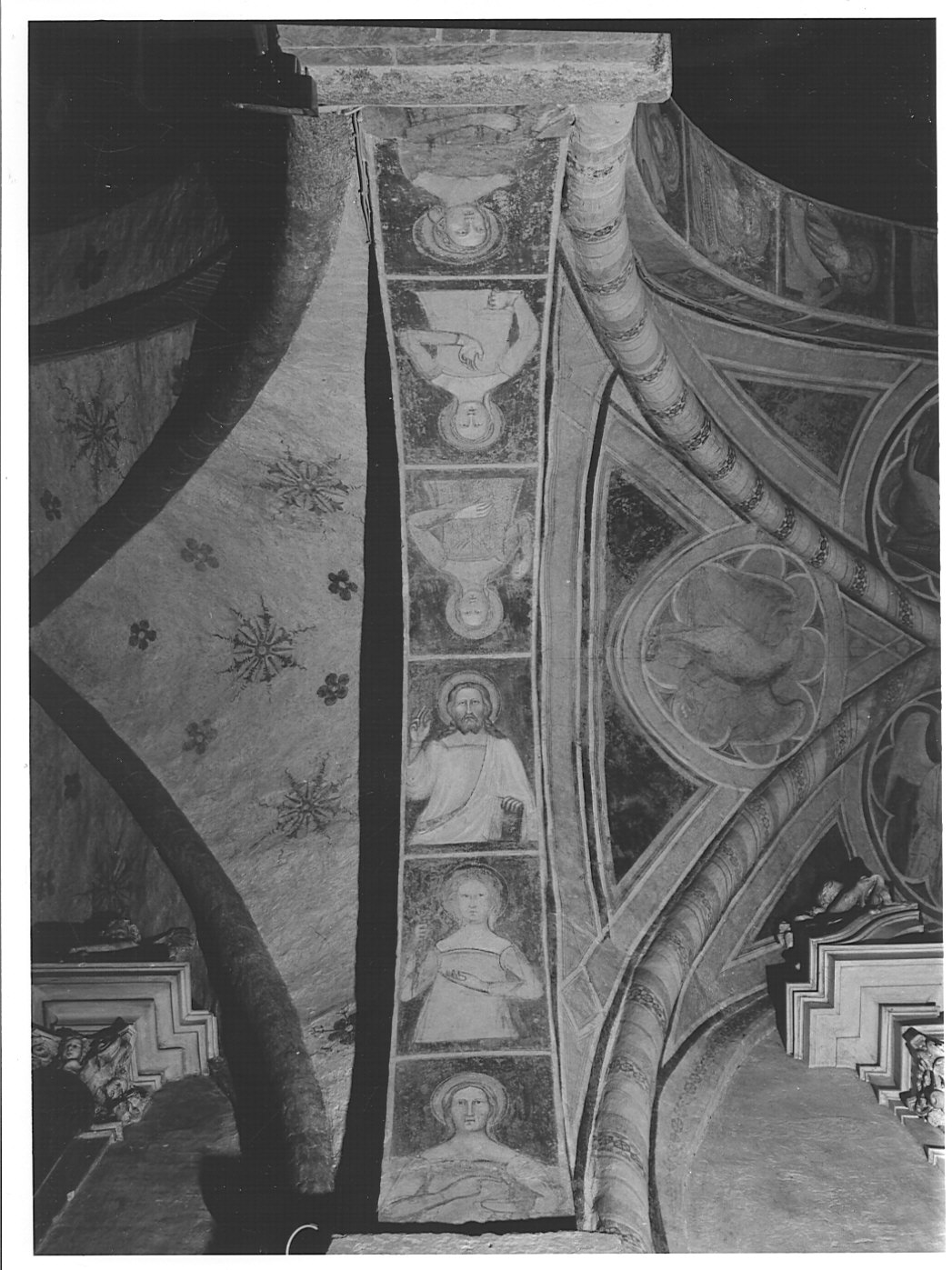 Cristo/ Vergini sagge (dipinto murale, ciclo) - ambito lombardo (sec. XIV)