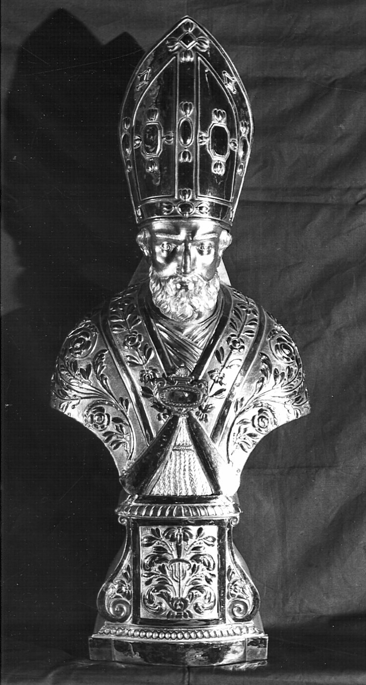Sant'Ambrogio (reliquiario - a busto, elemento d'insieme) - bottega lombarda (sec. XIX)