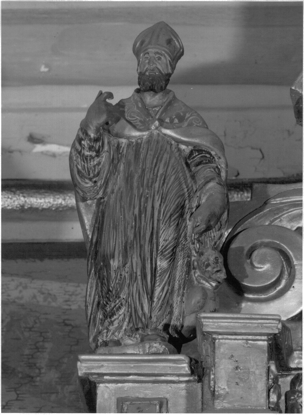 vescovo (statua, elemento d'insieme) - bottega lombarda (inizio sec. XVII)