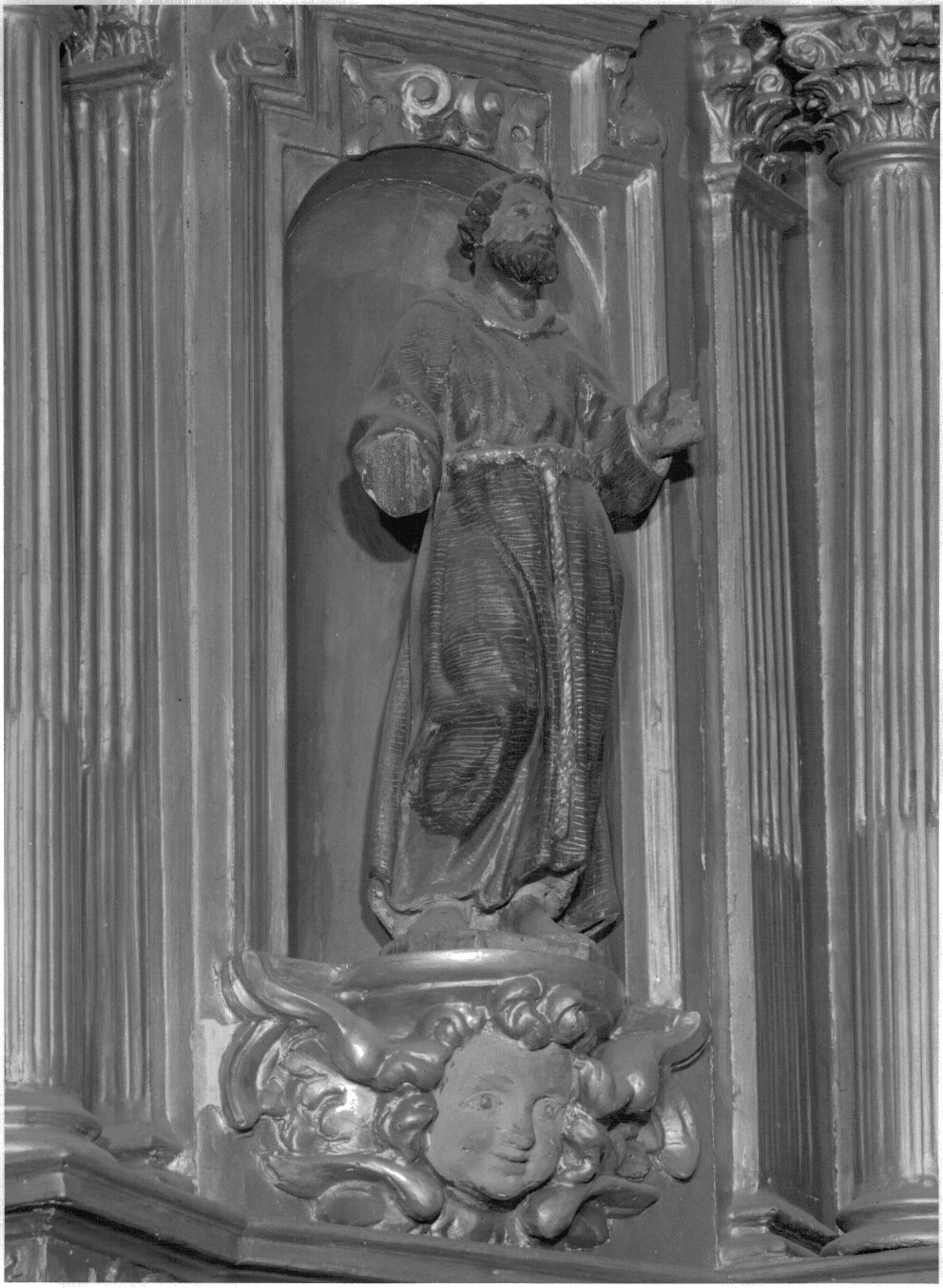 San Francesco (statua, elemento d'insieme) - bottega lombarda (inizio sec. XVII)
