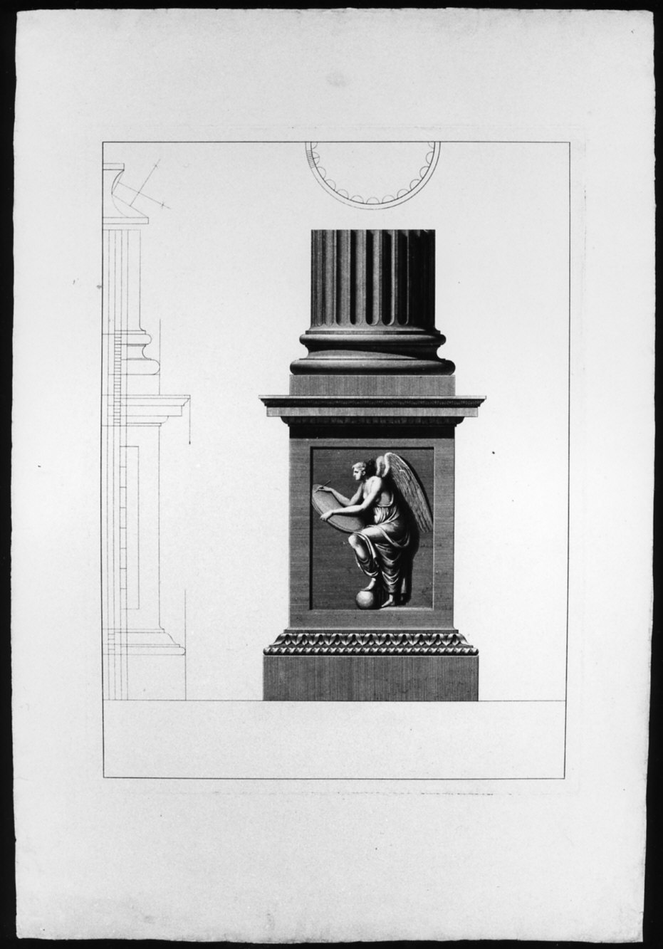progetto architettonico: piedistallo dell'Arco della Pace (stampa) di Cagnola Luigi, Mercoli Giacomo il Giovane (attribuito) (sec. XIX)