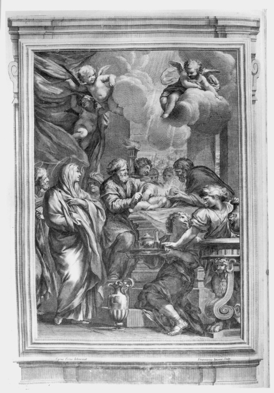 circoncisione di Gesù Bambino (stampa) di Spierre Francoise (attribuito), Ferri Ciro (attribuito) (sec. XVII)