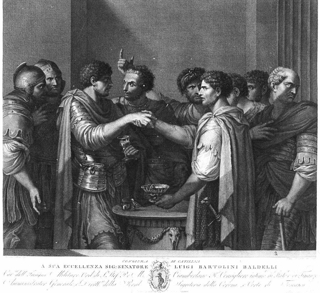 congiura di Catilina (stampa) di Rainaldi Francesco (attribuito), Rosa Salvator (attribuito), Fedi Antonio (attribuito) (sec. XVIII)