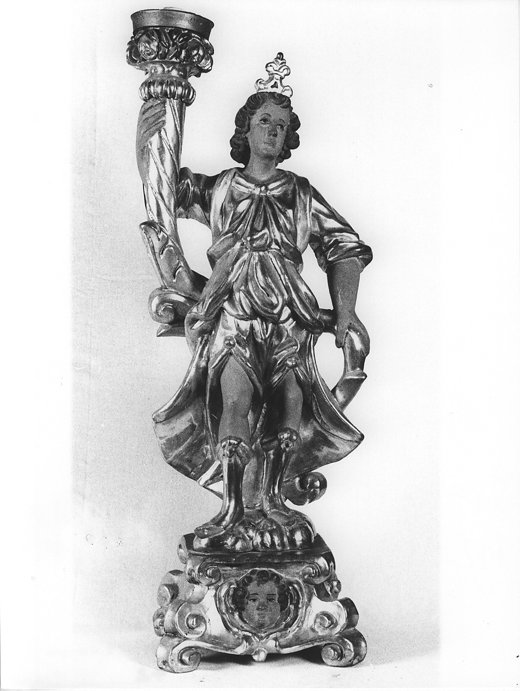 angelo reggitorcia (statua, coppia) - bottega lombarda (inizio sec. XVIII)