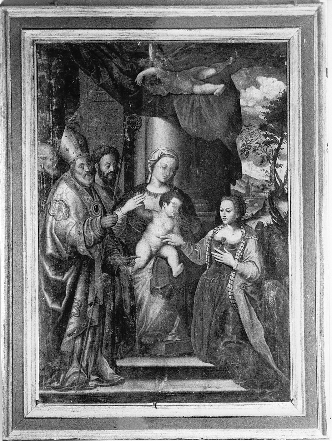 matrimonio mistico di Santa Caterina da Siena (dipinto, opera isolata) di Piazza Callisto (bottega) (metà sec. XVI)