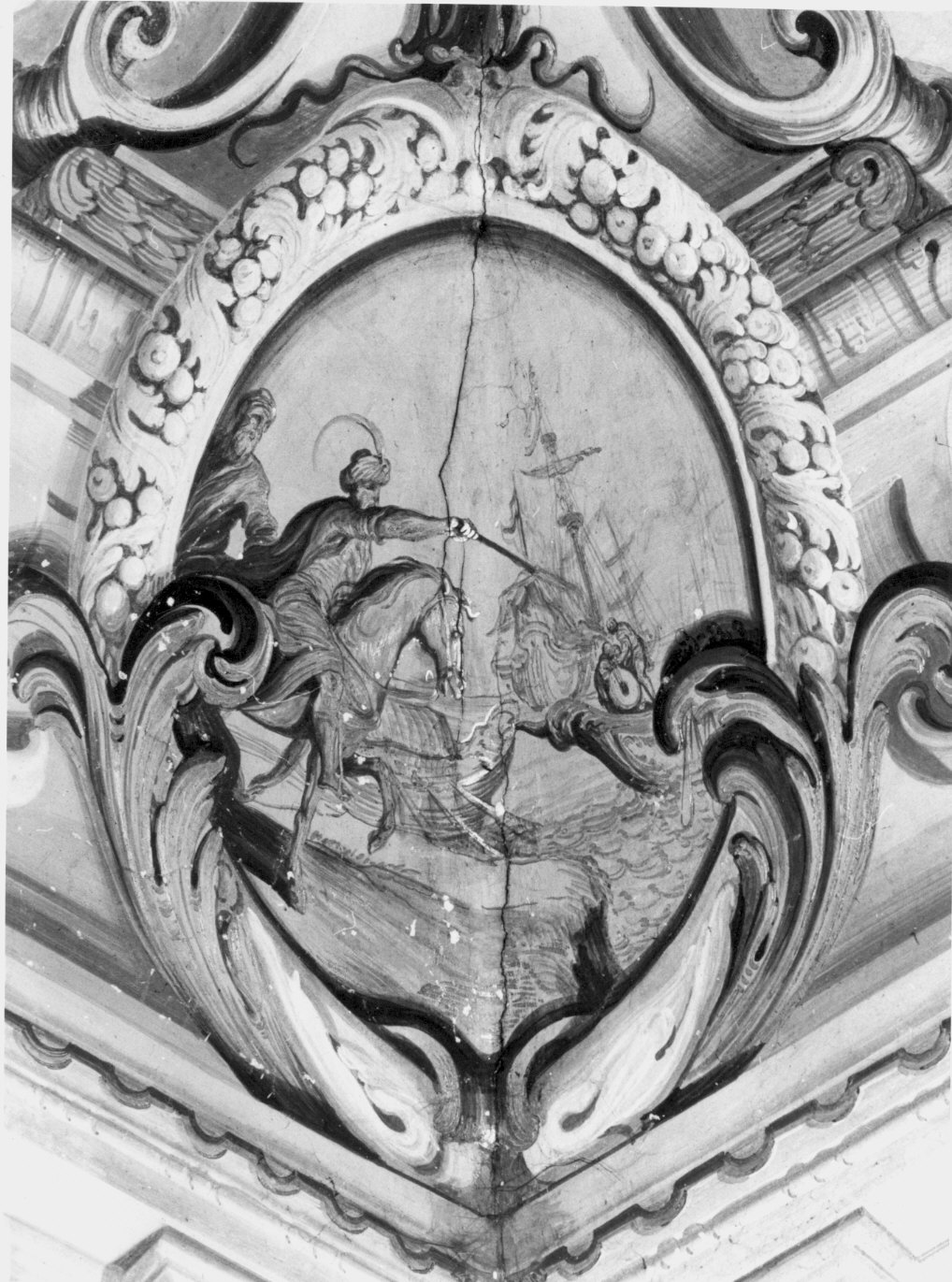 episodio della vita di San Vincenzo (dipinto murale, elemento d'insieme) di Carloni Carlo Innocenzo (attribuito), Scotti Pietro (attribuito) (sec. XVIII)