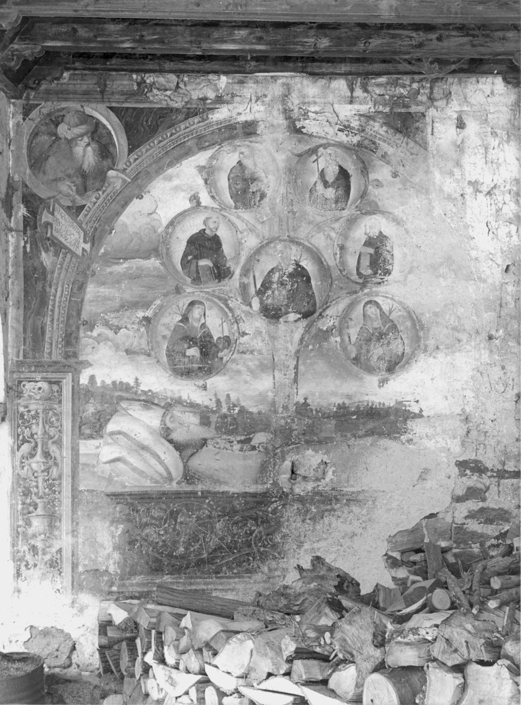 L'albero genealogico agostiniano/ profeta (dipinto murale) - ambito lombardo (primo quarto sec. XVI)