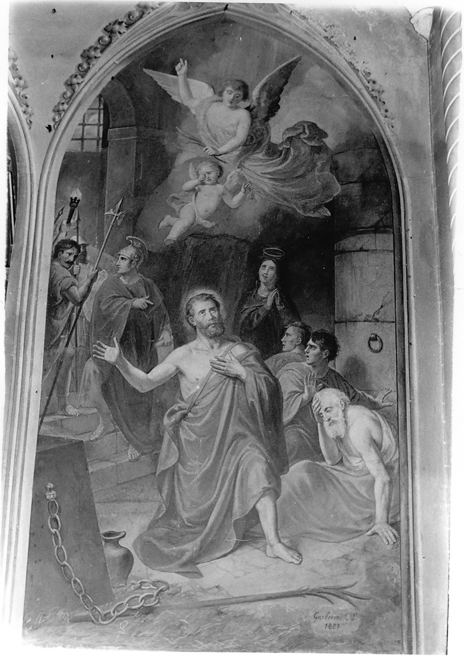San Pietro Martire (dipinto murale, opera isolata) di Garberini Giovan Battista (sec. XIX)