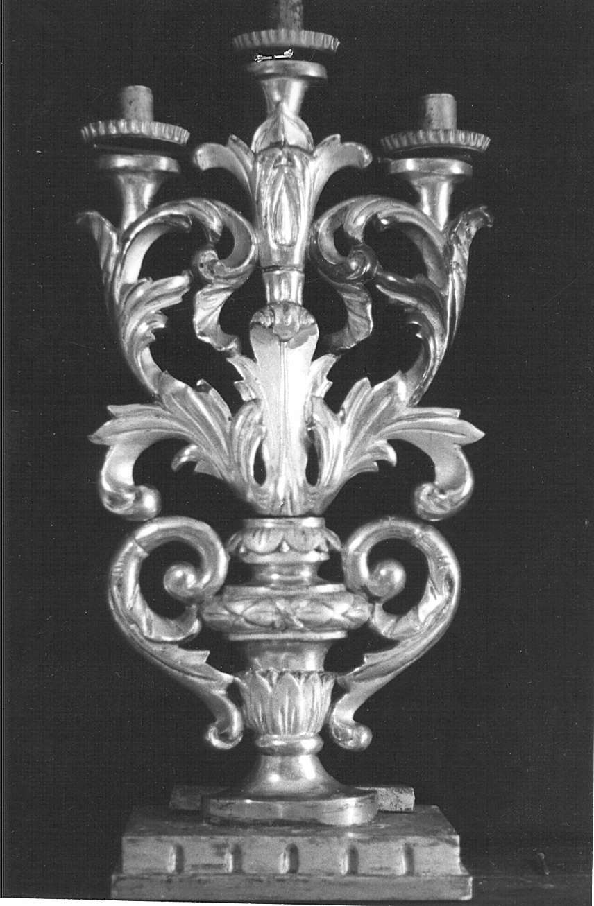 candelabro, serie - bottega lombarda (seconda metà sec. XVIII)