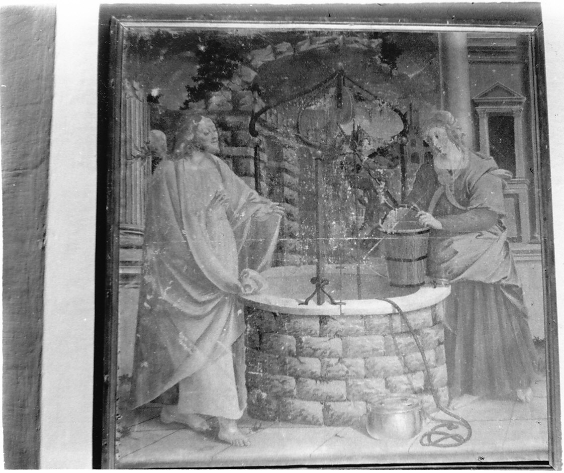 Cristo e la samaritana al pozzo (dipinto, opera isolata) - ambito lombardo-piemontese (seconda metà sec. XVI)
