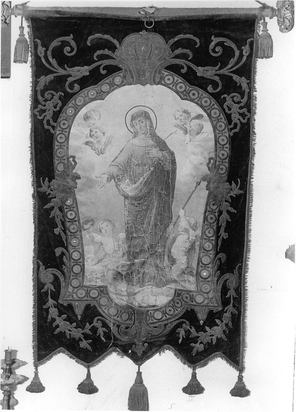 Madonna (stendardo processionale, opera isolata) - manifattura lombarda (fine/inizio secc. XVIII/ XIX)