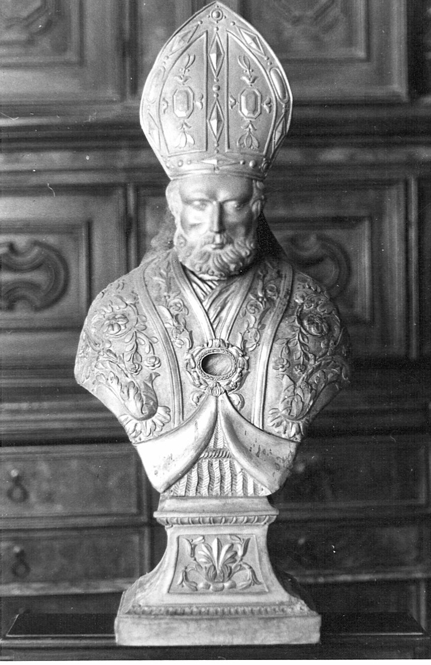 Santo vescovo (reliquiario - a busto) - bottega lombarda (prima metà sec. XIX)