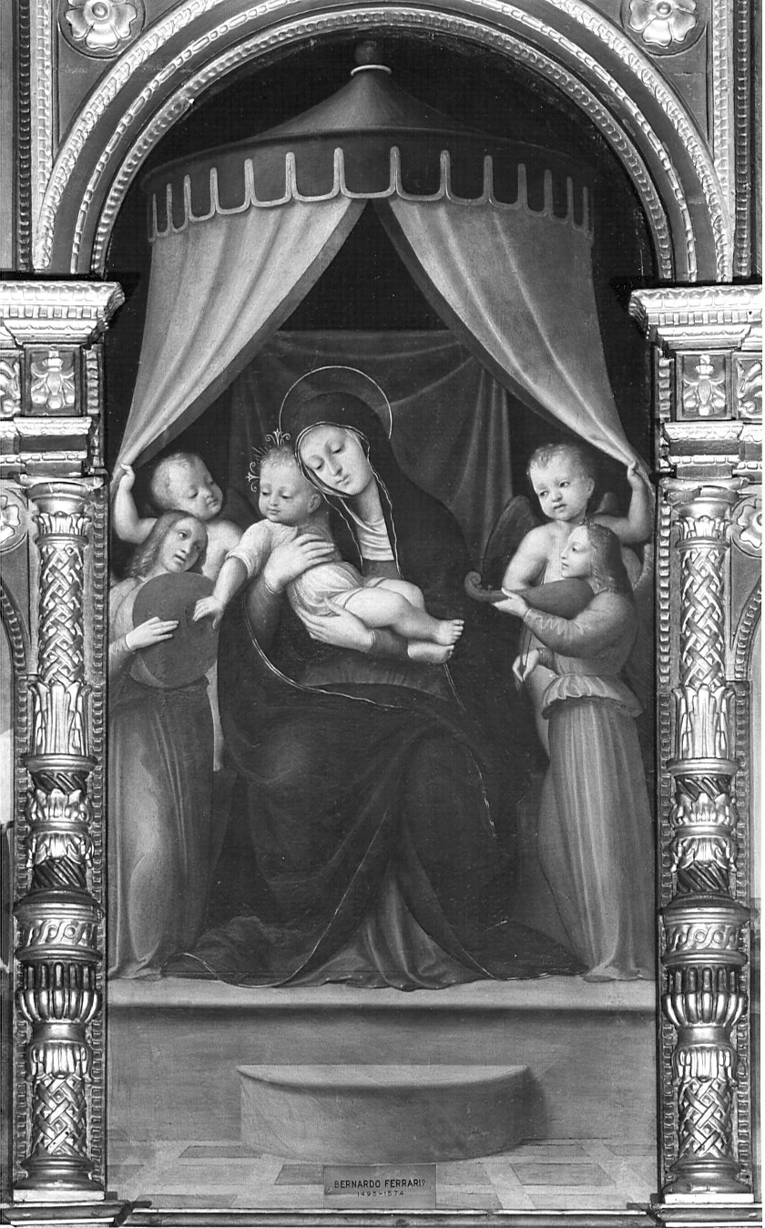 Madonna con Bambino e angeli, Madonna con Bambino e angeli (dipinto, elemento d'insieme) - ambito lombardo (prima metà sec. XVI)