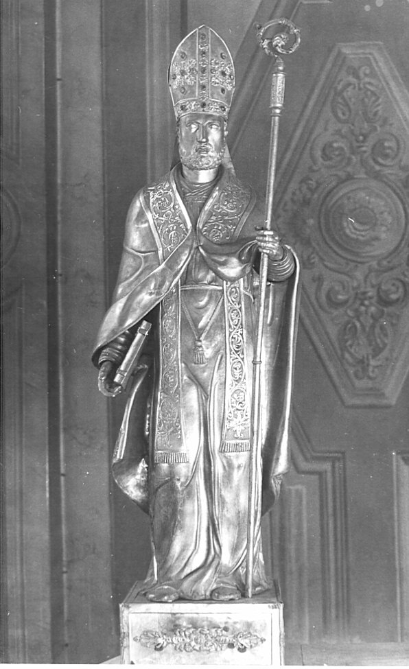 S. Ambrogio, Sant'Ambrogio (statua) - bottega pavese (prima metà sec. XIX)