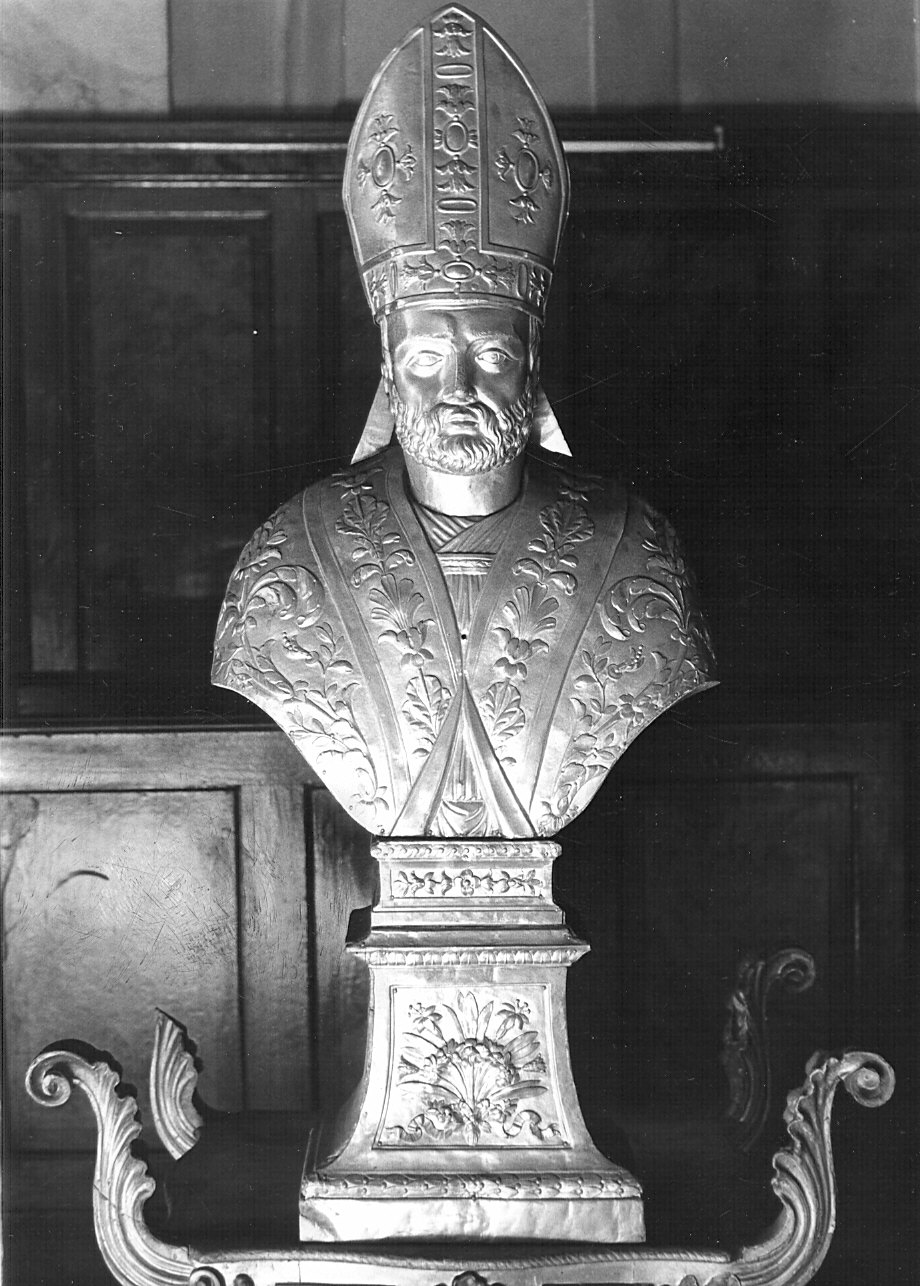 Santo vescovo (reliquiario - a busto) - bottega pavese (fine sec. XVIII)